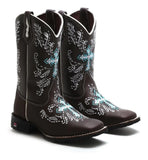Bota Texana Feminina Country Bico Quadrado Tendencia