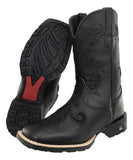 Bota Feminina Texana Country Couro Western Bico Quadrado