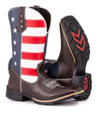 Bota Texana Masculina Country Bico Quadrado Couro Eua