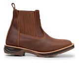 Botina Bota Em Couro Cano Curto Sola Jump Bordado+brinde