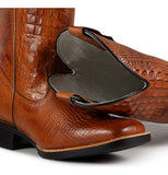 Bota Texana Masculina Couro Country Estampa Jacaré Exótico