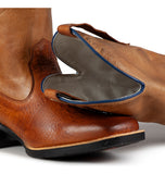 Bota Texana Masculina Em Couro Estampa Jacaré Sola Borracha