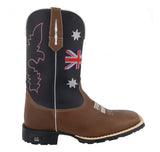 Bota Texana Masculina Couro Bordado Inglaterra Country